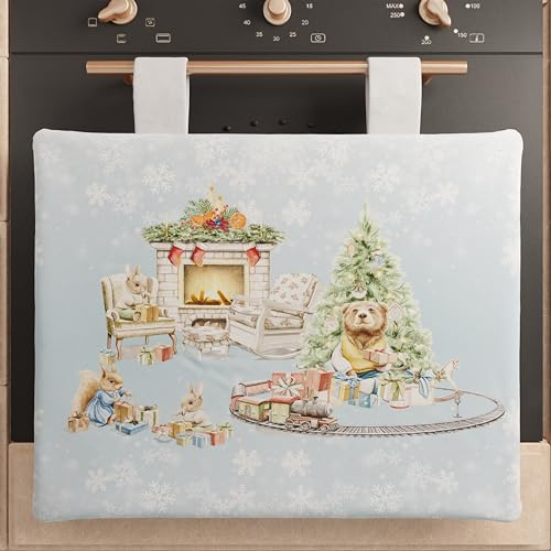 PETTI Artigiani Italiani - Copriforno Natalizio, Copriforno Cucina Natalizio, Copri Forno 40x50 cm, Copriforno Snow, 100% Made in Italy