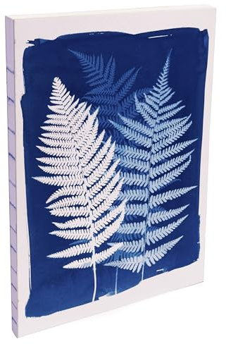 Clairefontaine 83505C - Notizbuch Cyanotype, mit flexiblem Einband A5 14,8x21 cm, 80 Blatt, liniert, mit offener Fadenbindung, Motive sortiert, 1 Stück
