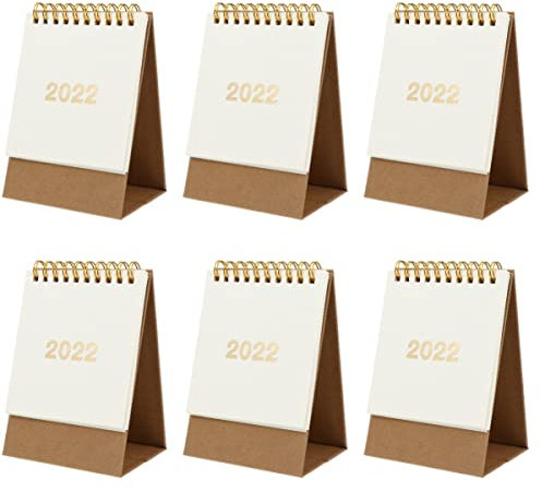 12 Stück 2022 2022 unbedruckter Tischkalender Tageskalender Mini-Wochenkalender 2022 Taschenkalender Mini 2022 Kalender für Büro, weißes Klapppapier, Zeitpläne, vertikale Wohltätigkeitsorganisation
