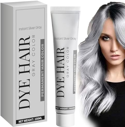Natürliche Silbergraue Haarfarbe - permanente Färbecreme für Graues Haar (1 Stk.)