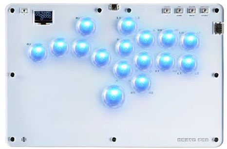 Sehawei Haute 42 R16 Arcade Stick All-Button Arcade Controller | 16Keys, für PC/Ps3/Ps4/Switch/Steam,Fight Stick für Fighting Games, mit Custom RGB & Turbo Funktionen & Hot Swap ,Weiß