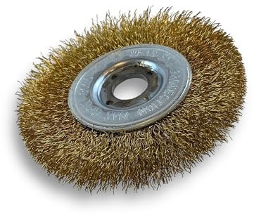 Lot de 10 brosses circulaires LAITON | Ø 100 mm | Epaisseur 1 rang | Fil souple 0.20 mm ondulé | Alésage 16 mm | Touret meuleuse affûteuse ponceuse | Brossage décapage polissage | Kibros 214101LVx10