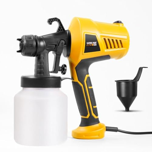 Electric Spray Painting Gun, Fence Paint Sprayer, Cake Decorating Gun, Handheld DIY Car Airbrush Coloring Spray Gun, Paint Sprayers for Decking, for Home Wall Painting Cabinet Garden(Yellow)