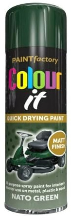 PNJB All-Purpose Nato Green Aerosol Spray Paint, Quick Drying Spray, Fast Dry and Excellent Coverage for Wood, Metal, Plastic, 400ML (1PCS)