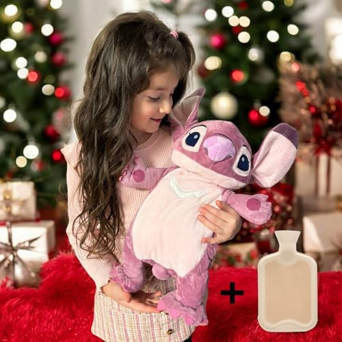 Plüsch Kompatibel Angel, Lilo und Stitch Wärmflasche in Plüschtierform Naturkautschuk 40cm