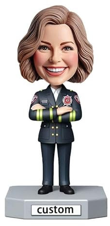 mydedor Individuelle Wackelkopf-Figur, individuelle Puppe, Polizistin in Uniform, benutzerdefinierter Wackelkopf, Wackelkopf-Figuren, handgefertigt, personalisiertes Geschenk für erwachsene Frauen