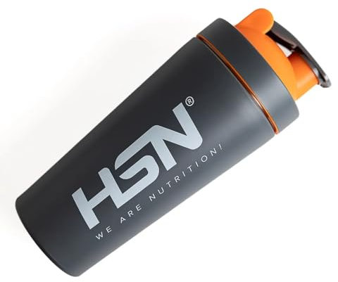 HSN Shaker We Are Nutrition! Acciaio inossidabile | 500 ml | Grigio | Bicchiere miscelatore con sistema di miscelazione ottimale nel coperchio, chiusura anti-perdite, inodore | facile da pulire