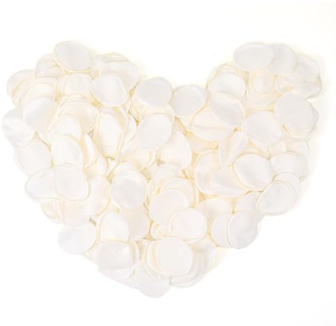 Piriuuo 200 Stück Weiße Seide Rosenblätter, Künstliche Rosenblätter Emulation Rosenblätter Streublüten Wiederverwendbare für Hochzeitsgang, Blumenmädchenkörbe, Tischdekoration, Romantische Szenen