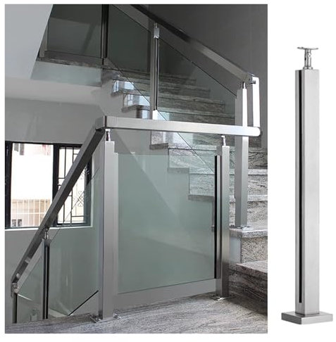 Poste de balaustrada de vidrio Postes De Barandilla De Vidrio Para Escaleras 10-12 Mm, Poste De Panel De Vidrio Inoxidable De Alta Resistencia Para Jardín, Postes De Barandilla Sin Punzón Para Interio