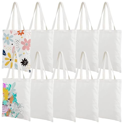 VAVPUP Sublimationsfähige Tragetaschen,Wiederverwendbare Sublimations Tragetaschen mit Henkeln,DIY Basteltaschen zum Basteln und Dekorieren,Maschinenwaschbar