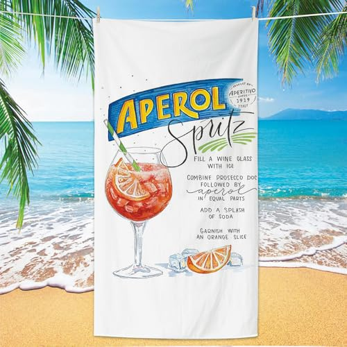 CATZUM Holy Aperoli Strandtuch Aperol Spritz Handtuch – Leicht, Sandfest & Schnelltrocknend für Strand, Pool, Reise, Gym – Geschenkidee
