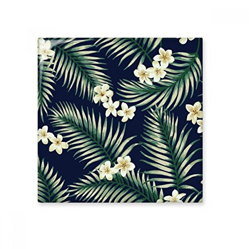 DIYthinker Planta tropical del arte del dibujo blanco brillante de la baldosa cerámica de baño Cocina muro de piedra artesanal de regalo Decoración
