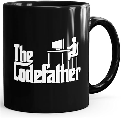 MoonWorks® Kaffee-Tasse The Codefather Programmierer IT Informatiker Coder Geschenk-Tasse Schwarz unisize