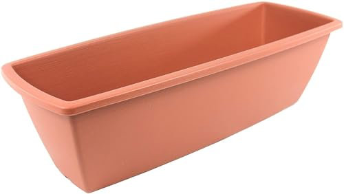 Iris Ohyama, Pot pour Plantes Jardinière rectangulaire avec système de Drainage/réservation de l'eau pour Le Jardinage - Rectangle Plant Pot 650, Marron