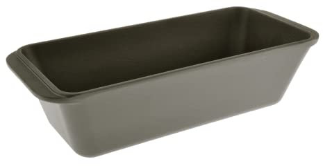 WEES-CK emaillierte Gusseisen Brotbackform - ideal als Kastenform für Brotbacken, Kuchenform, Auflaufform und Bräter, geeignet für alle Herdarten und Spülmaschinenfest (Matt-Schwarz)