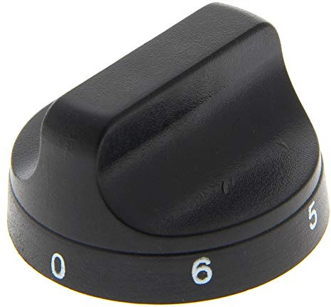 Bouton noir gradué de 0 à 6 compatible pour kitchenettes sans marque et PYRAMIS
