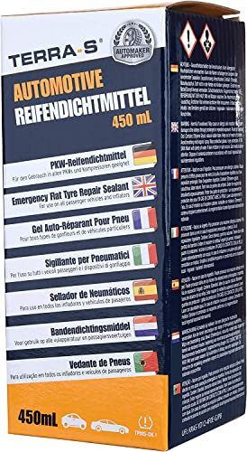 TERRA-S T16000 Nachfüllpackung Reifendichtmittel für Mobil-Kit, Notfallausrüstung, 450-ml-Flasche