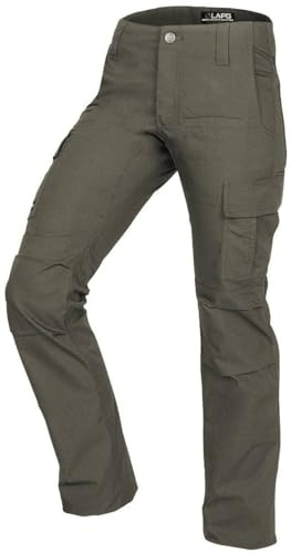 LAPG Women's Gear Stretch Tactical Pants, Low Rise, Slim Fit, 7-Pocket Durable Flex Cargo Outdoor, Hiking & Work Pants, Ranger Green, 8 Regular