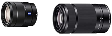 Sony SEL-1670Z Zeiss Standard-Zoom-Objektiv (16-70 mm, F4) schwarz & SEL-55210 Tele-Zoom-Objektiv (55-210 mm, F4.5–6.3, OSS, APS-C, geeignet für A6000, A5100, A5000 und Nex Serien, E-Mount) schwarz