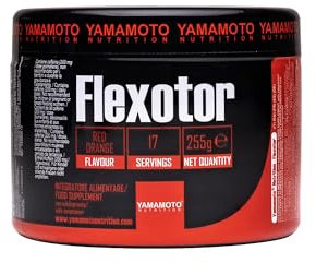 YAMAMOTO NUTRITION Flexotor EU Version 255 gr, Integratore Alimentare per Sportivi Pre-Workout con L-Arginina, L-Citrullina, L-Glutatione, Taurina e Caffeina, Gusto Arancia Rossa
