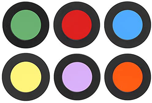 Cyrank 6-teiliges Buntes 1,25-Zoll-Teleskopfilter-Set, Teleskop-Okularfilter-Set, Teleskop-Mondfilter, Nebelfilter, Unverzichtbar Für Astronomische Beobachtungen