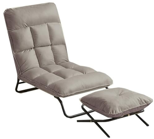 Lesesessel Relaxsessel Für Schlafzimmer, Akzentstuhl Gepolstert Mit Metallstruktur, Sofasessel Klappsessel Bequem Für Wohnzimmer, Wohnheim, Garten, Büro, Balkon ( Color : /Dark Gray , Size : With otto