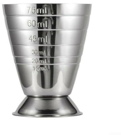 Drhomeam Edelstahl-Messbecher, Cocktail-Messbecher, 75 ml, 5 Esslöffel, Mixgetränke, Cocktail-Werkzeuge (1 Stück)