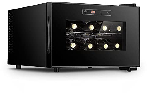 LIUNJHUY Weinkeller für 8 Flaschen, Weinkeller mit konstanter Temperatur/23 l Weinschrank, mit Regalen und LED-Beleuchtung, 11–18 °C, mehrere Stile Interesting