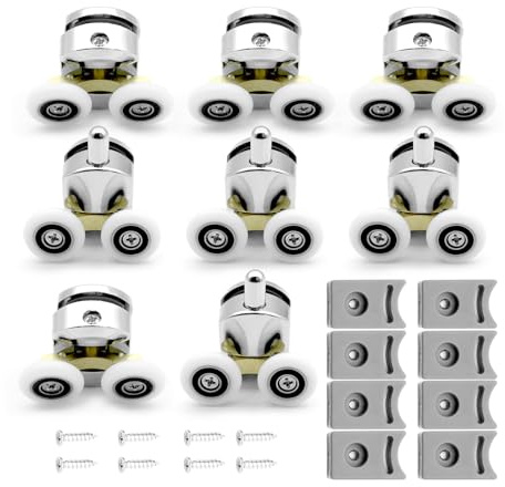 8 Pack Shower Door Wheels and Rollers - 23mm for Enclosure, Screen & Room