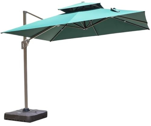 Marktschirm Sonnenschirm Sonnenschirme im Freien 9,8 Fuß Freischwinger-Regenschirm Mit Sockel, Outdoor-Regenschirm, Großer Freischwinger-Regenschirm, Winddicht, Versetzter Regenschirm, Robust Gartensc