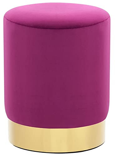 ZEYUAN Hocker, Footstool, Stilvolle Hocker, Classroom Stools, Wartehocker, Lila und Golden Samt