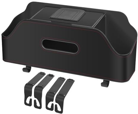 Rücksitz-Auto-Organizer,Rücksitz-Auto-Organizer | Stauraum für die Rückenlehne des Autositzes mit Taschentuchbox, 2 Getränkehaltern, Haken für die Kopfstütze | Multifunktionale Autoutensilien, Staurau
