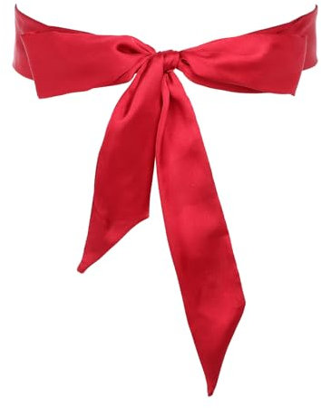 JIYIN Damen Satin Gürtel, taillengürtel damen, Kleid Schärpengürtel für Damen, breiter gürtel damen für kleid, Schwarz, 200cm x 5cm, vielseitig einsetzbar für Hochzeit, Party, Alltag(Rot)