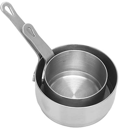 Akozon 2 Pièces Saucière 304 Moins d'acier Poignée Empilable Conception Mini Casserole pour Banquet en Plein Air, Accessoire Multifonctionnel pour un Usage Domestique