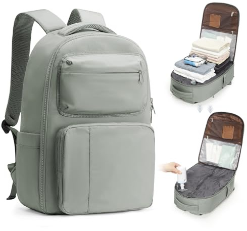 coofay Sac à dos sous vide - Bagage à main - Avion - Sac à dos de voyage - Airbag - Avec système de vide - Sac à dos de voyage - Sac à dos sous vide pour voyage Easyjet - 45 x 36 x 20 cm, A-vert