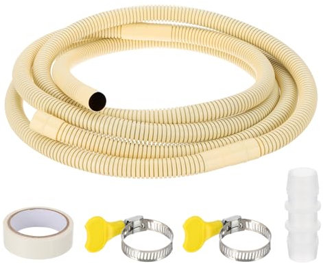 PATIKIL 6.5Ft Air Conditioner Drain Hose Kit Universal AC Drain Hose with Straight Connector for Drain Hose Extension Mini Split AC Ductless Heat Pumps AC Drainage HVAC Extender, Yellow