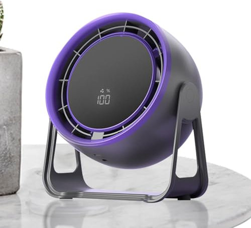 Uhngw Ventilador de escritorio pequeño, ventilador de mesa - Refrigerador personal recargable | 100 velocidades Flujo de aire de potente potente, exhibición LED de ventiladores de mesa de escritorio