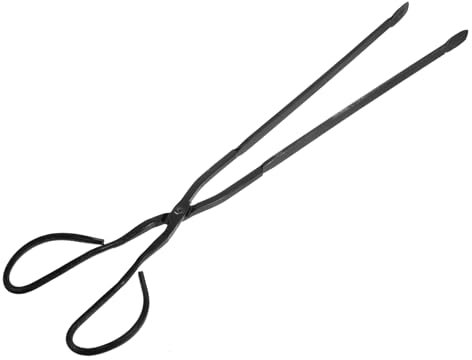 Extended Fireplace Tongs Iron Charcoal Clamp for Hiking Picnics