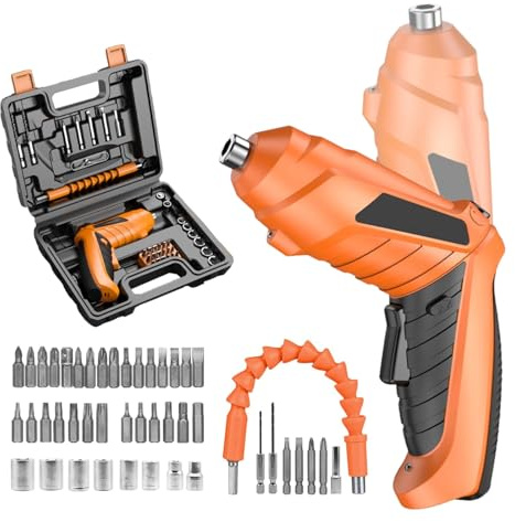 Electric Screwdriver Cordless 47-in-1, Rechargeable Battery Screwdriver Set with Battery and USB Charger, 3.6V Small Electric Screwdriver, 2 Position Handle, Power Tool for Home Repair, DIY Projects