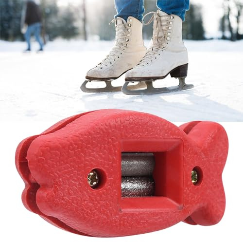 Ejoyous Raccords à Lame à la Lame pour Patinage Artistique, Aiguillon de Patinage de Glace Grider de Patinage de Glace avec Pierre de Broyage en Diamant et Sac de Transport (Rouge)