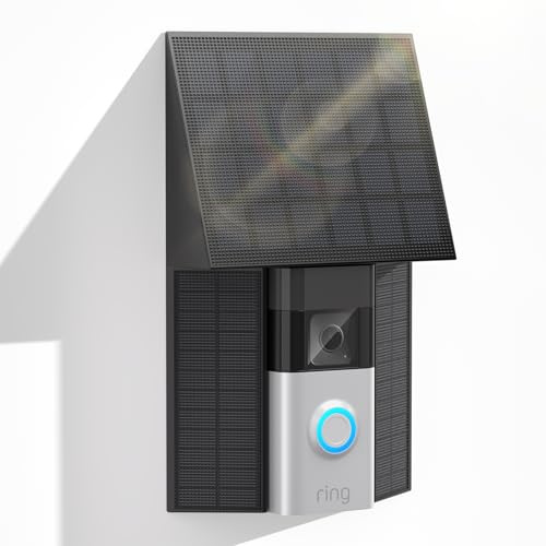 Solar Charger for Ring Battery Doorbells - Compatible with Video Doorbell 3/3 Plus/4, Battery Doorbell Plus/Pro, 2 Prong Port-1 Pack
