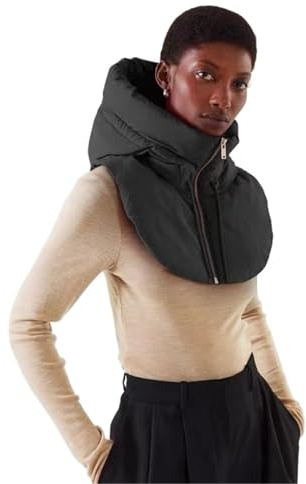 SNGUOQ Gorro de Invierno con Capucha y Cremallera for Hombre Mujer, Gorro Cuello Falso, for Ciclismo al Aire Libre para Deportes Al Aire Libre(Black)