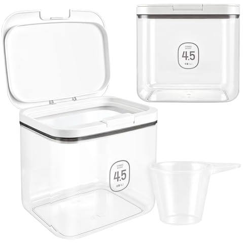 TYSM-CC Waschmittel Aufbewahrungsbox 4.5L, Ein-Knopf-Spender Mehrzweck Vorratsdose für Detergent, für Detergent Wäscheperlen Katzenfutter Hundefutter Dosen Organizer