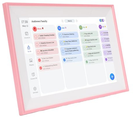 SIXRUN Calendario Digital Inteligente, Planificador Familiar Electrónico con Seguimiento de Tareas, Pantalla Táctil de 10,1 Pulgadas, Perfecto para Niños y el Hogar