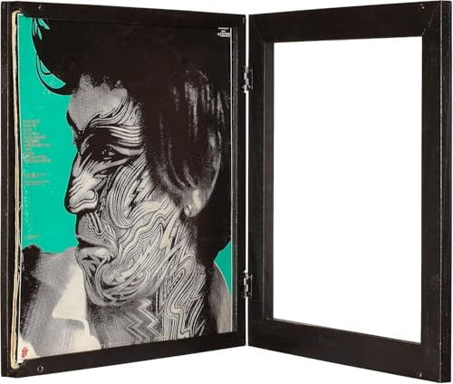 KAIU Schallplattenrahmen aus Massivholz – 12-Zoll LP Rahmen mit Acrylglas, seitlicher Wechselmechanismus – Vinyl Album Präsentation, Wandaufhängung, Deko Bilderrahmen - Schwarz