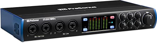 PreSonus Studio 1810c, 18 entrées/8 sorties, 192 kHz, Interface Audio USB-C avec Pack Logiciel comprenant Artist, Ableton Live Lite DAW et plus pour l'Enregistrement, le Streaming et le Podcasting