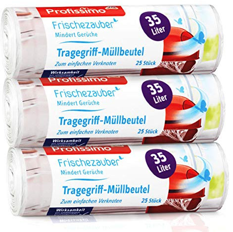 Gut & Günstig trgegriff Müllbeutel 25L (30Stück) - 3er Pack - Reißfest & Flüssigkeitsdicht - (3 x 30 Stück)