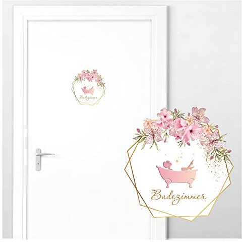 Grandora Türaufkleber Badezimmer mit Blumenranke DL440
