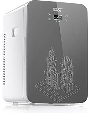 XIAOLIN 22l Mini Frigo Refroidisseur & Réchauffeur | AC + DC Power - 12v, Compact, Portable Et Calme, pour La Maison, La Chambre à Coucher, La Voiture, Les Vacances, Le Maquillage des Boisso(Color