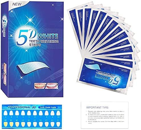 Tiras Blanqueadoras Dientes White White-Strips Blanqueador de Dientes Blanqueamiento Dental Teeth Whitening Strips - Seguro para Esmalte 14 Sesiones Blanqueador Dental 28 Piezas Refresca Respiración